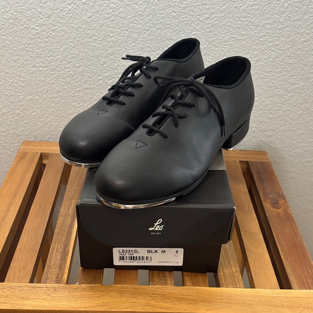 Adult Black Tap Shoes by Leo “NEW NEVER USED